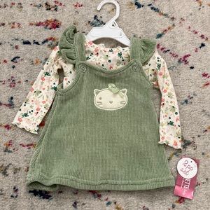 Cute floral onesie and green dress